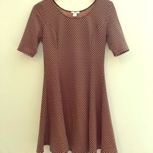 Bar III Mauve Polka Dot Fit n Flare Casual Dress